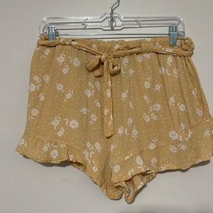 Floral Yellow Forever 21 Shorts